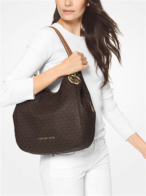 michael kors tasche lilly vanilla|Lillie Large Signature Logo Shoulder Bag .